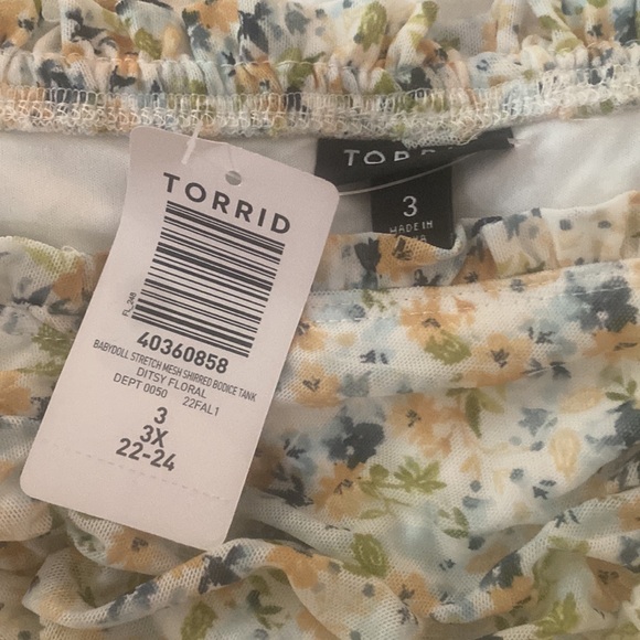 Torrid Stretch Mesh Babydoll Ditsy Floral 3 NWT - Picture 7 of 7